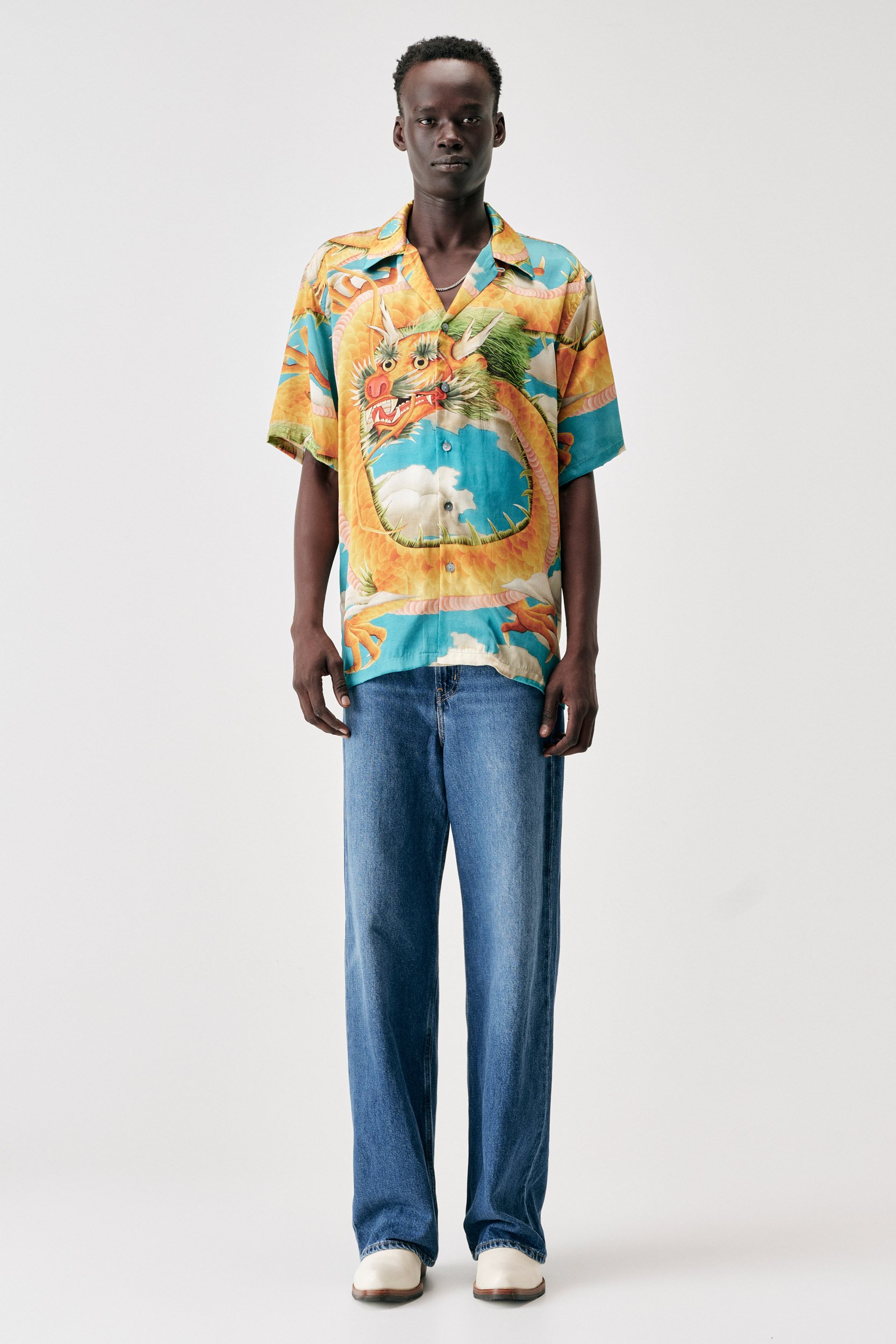 Enter The Dragon Turquoise Silk Satin Shirt – Limited Edition Made